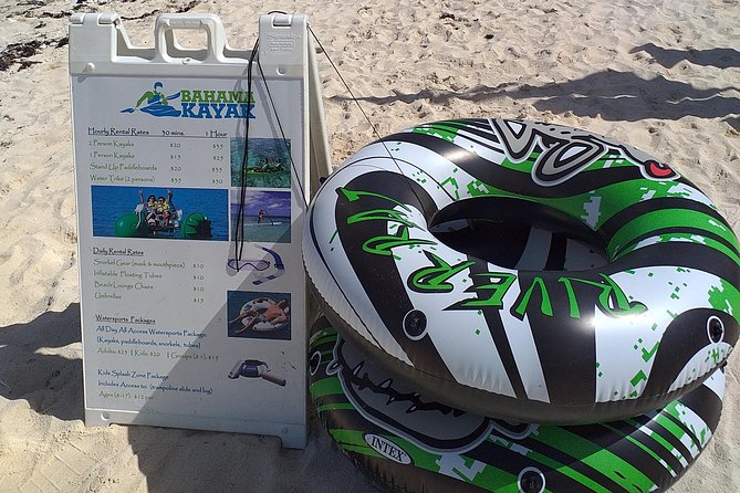 Bahama Kayak Full Day Water Sports Package at Junkanoo Beach - Seating, shade, and the package fine print