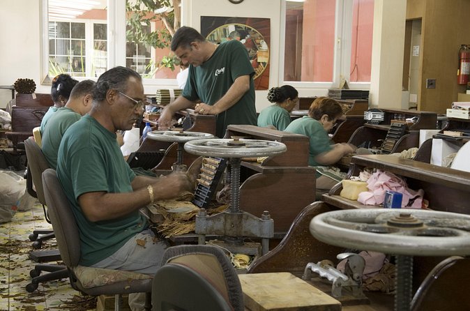 Cigar Demo and Rum Tasting at Graycliff Cigar Company - Sorting leaves and building a cigar blend
