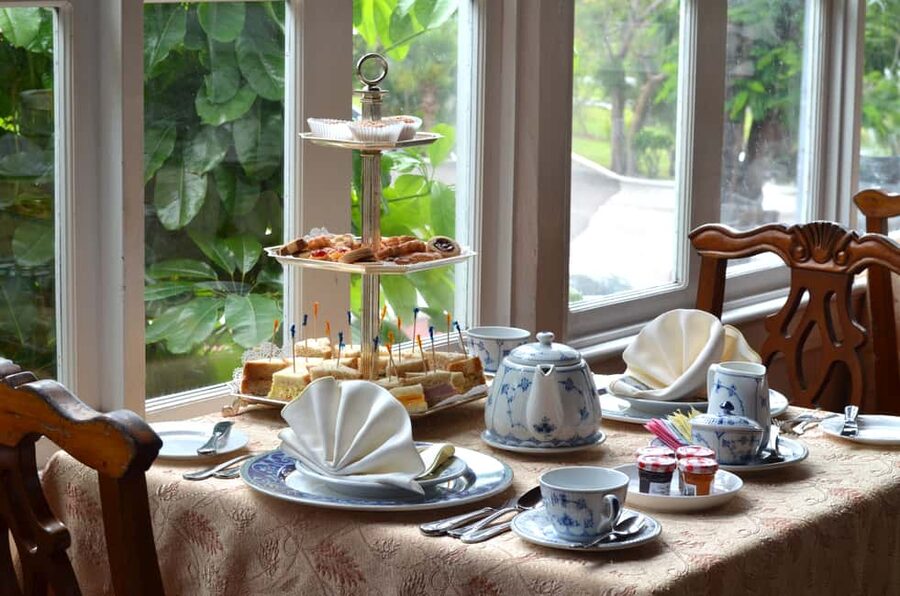 Nassau: Afternoon Tea at Graycliff Hotel and Restaurant - The savory course: sandwiches with a Nassau setting