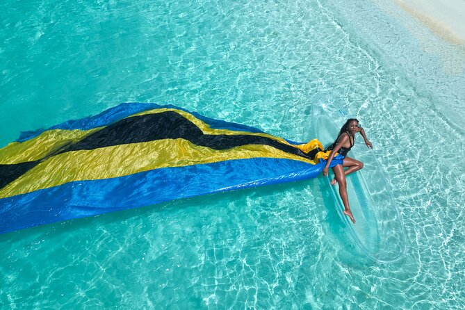 Nassau Clear Kayak Drone Photoshoot- Floating Dress - Arriving at Saunders Beach