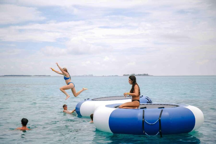 Nassau: Rose Island's Sand Dollar Beach Resort - Kayaks, paddleboards, and the water trampoline