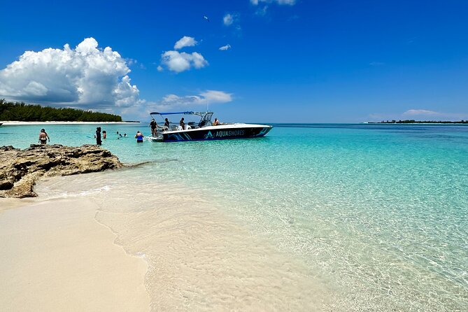 Private Tour 45ft Powerboat to Nearby Islands - Rose Island: a full hour on white sand
