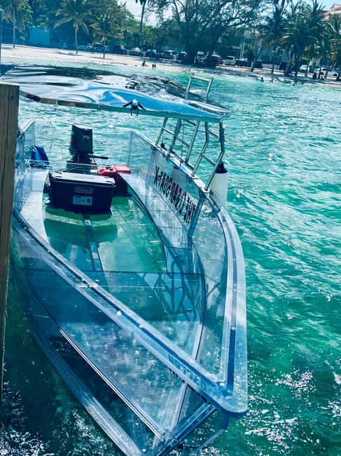 The Clear Boat Experience Bahamas drinks and snacks included - Floating bar, beach time, and optional water sports
